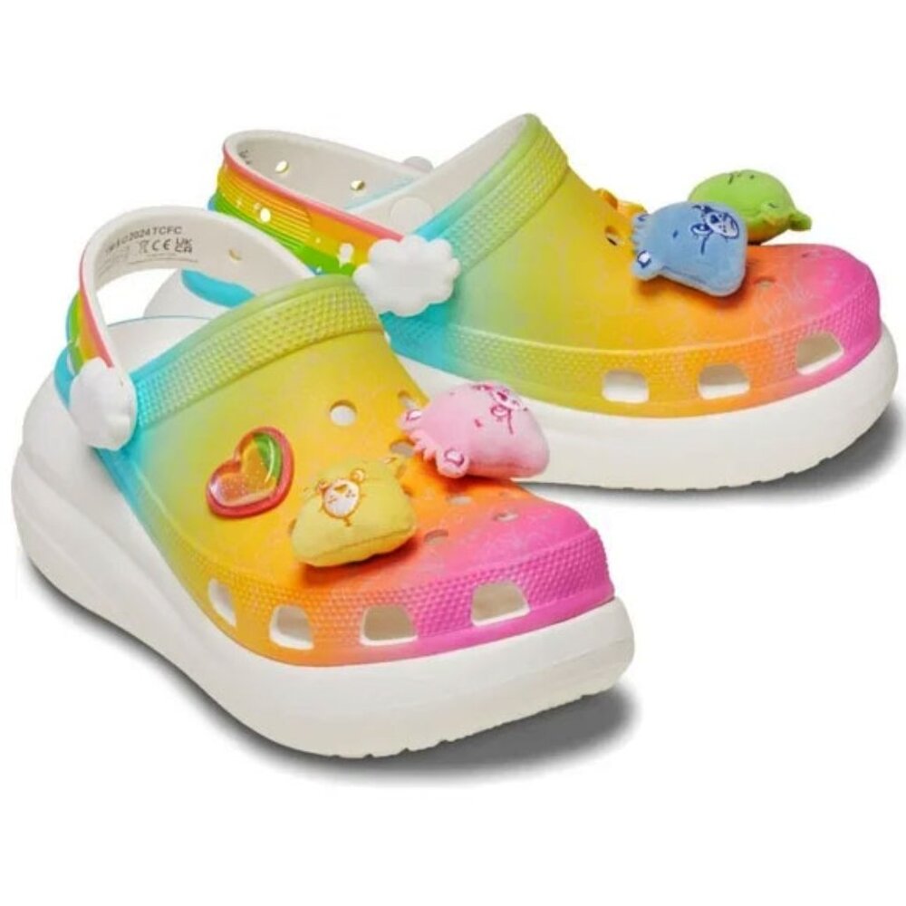 Care Bear Crush Light On Crocs Shoes 10 Men's 8 Unisex White Rainbow